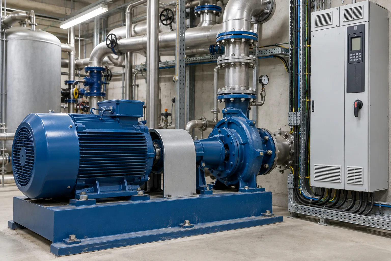 Moteur industriel équipé d’un variateur de vitesse